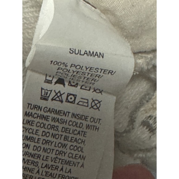 Lucky Brand Lucky Lotus Beige Cream Aztec Embroidered Knit Wrap Cardigan‎ L - Picture 7 of 7